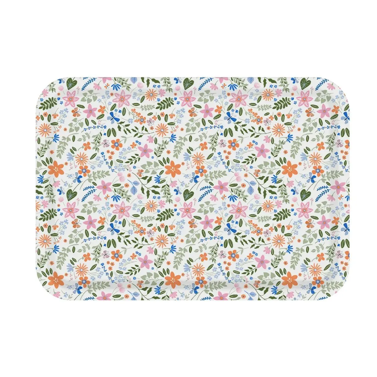 Vassoio Versa Polietilene RPET Fiori 27 x 2,2 x 38 cm