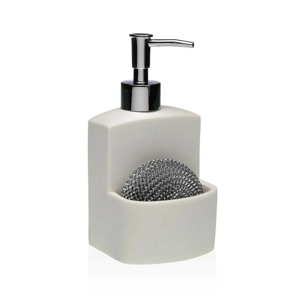 Dispenser di Sapone Versa Bianco Resina Ceramica Minimalista