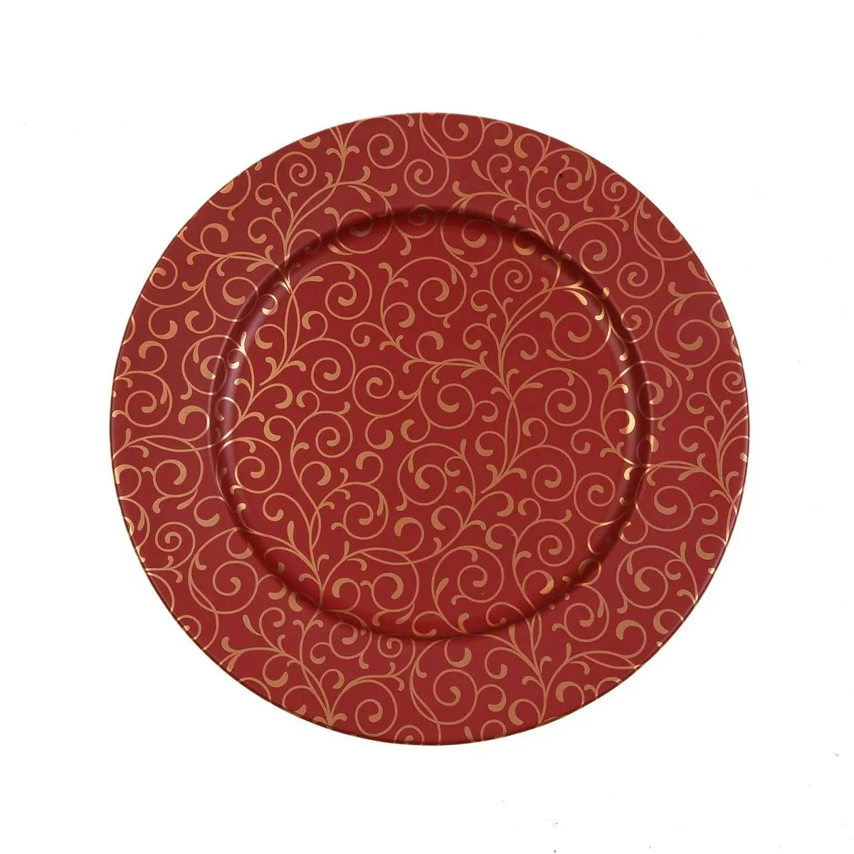 Sotto Piatto Versa Serpentine Rosso Metallo 33 x 1,5 x 33 cm