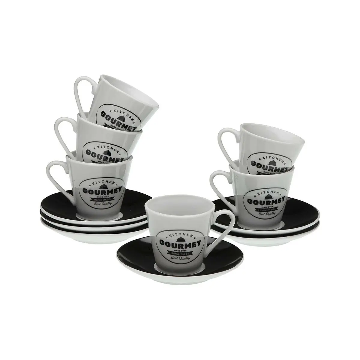 Set di 6 Tazze con Piatto Versa Gourmet Porcellana