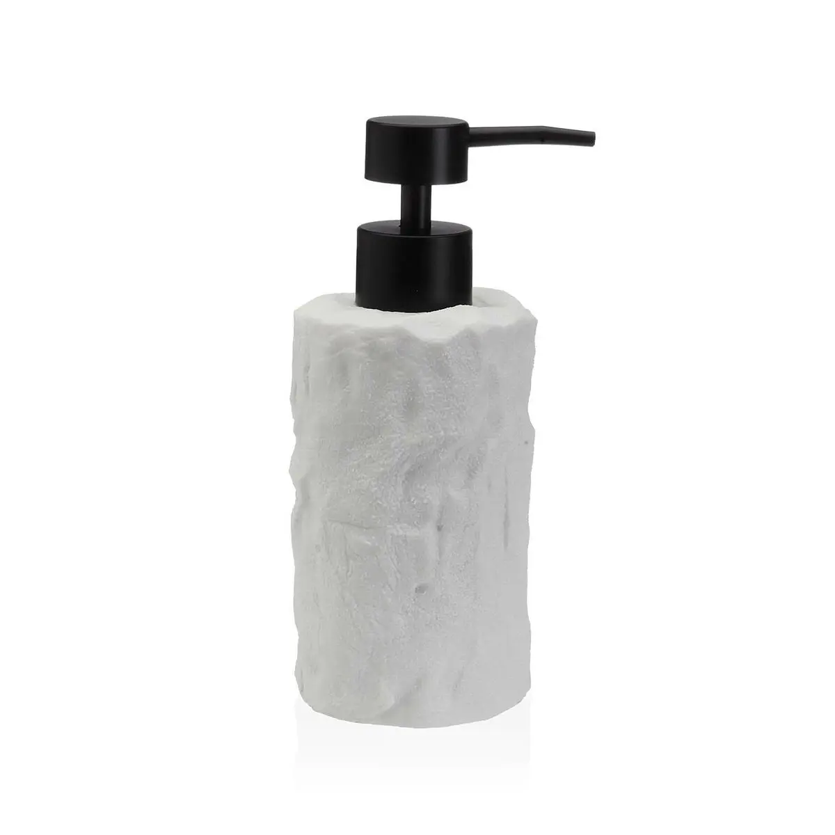 Dispenser di Sapone Versa Bianco Resina Plastica Roccia 7,5 x 17,5 x 7,5 cm