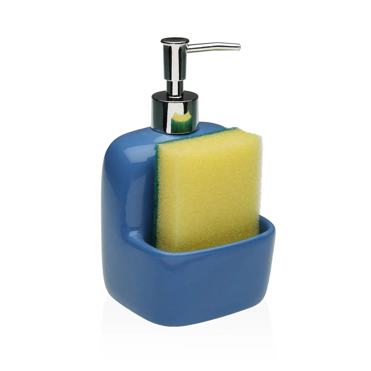 Dispenser di Sapone Versa Azzurro Ceramica 9,4 x 17,8 x 10,5 cm