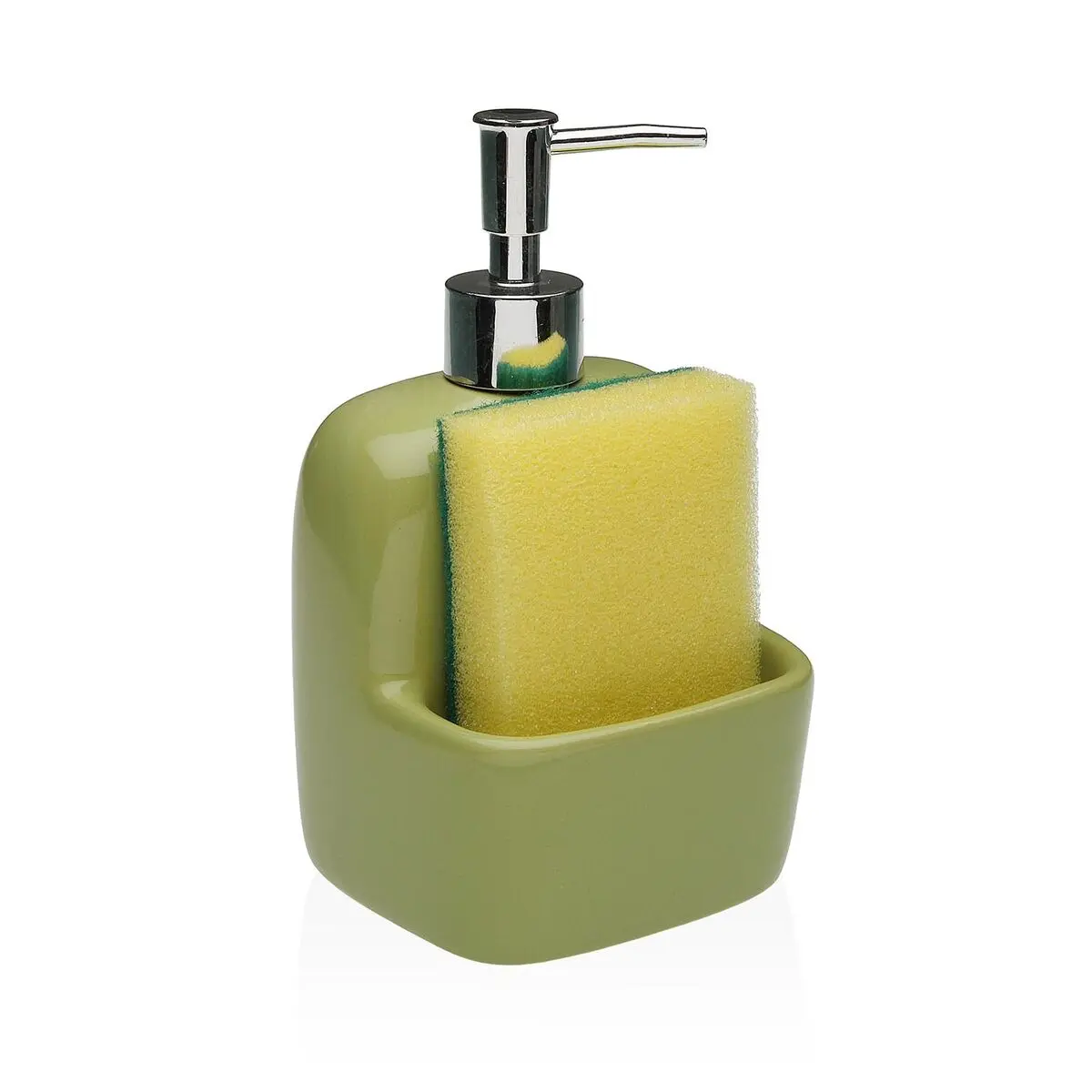 Dispenser di Sapone Versa Verde Ceramica 9,4 x 17,8 x 10,5 cm