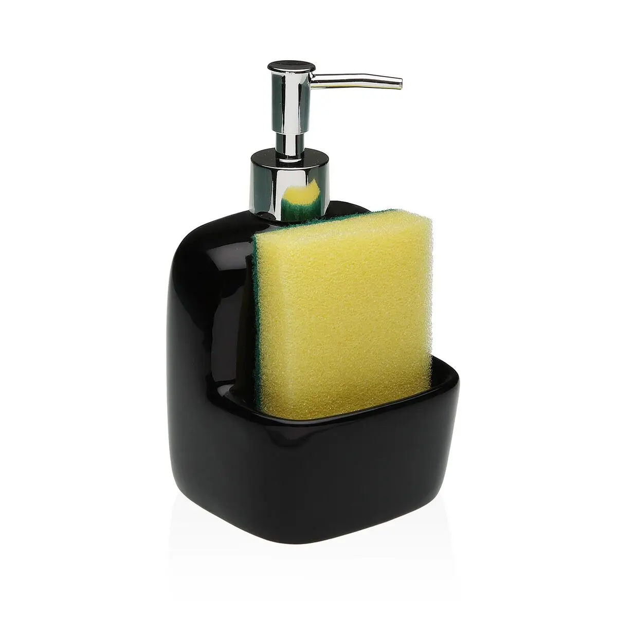 Dispenser di Sapone Versa Nero Ceramica 9,4 x 17,8 x 10,5 cm