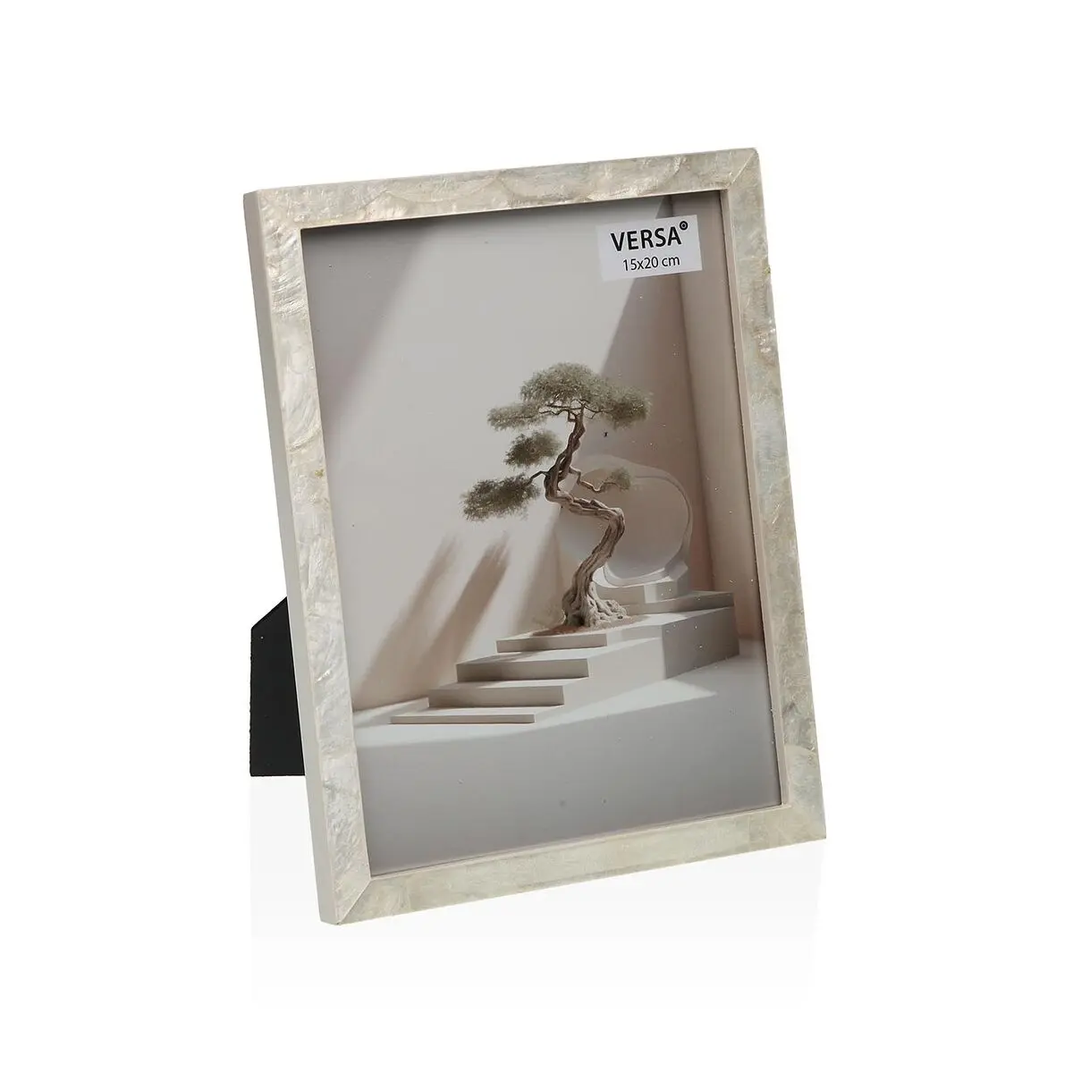 Cornice Portafoto Versa Bianco Legno MDF 1,6 x 22 x 16,8 cm