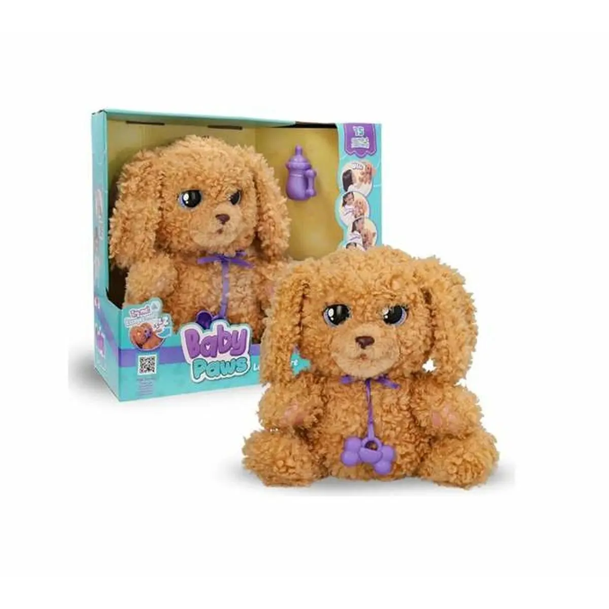 Peluche con Suono IMC Toys Baby Paw 20 x 29 x 13 cm Multicolore