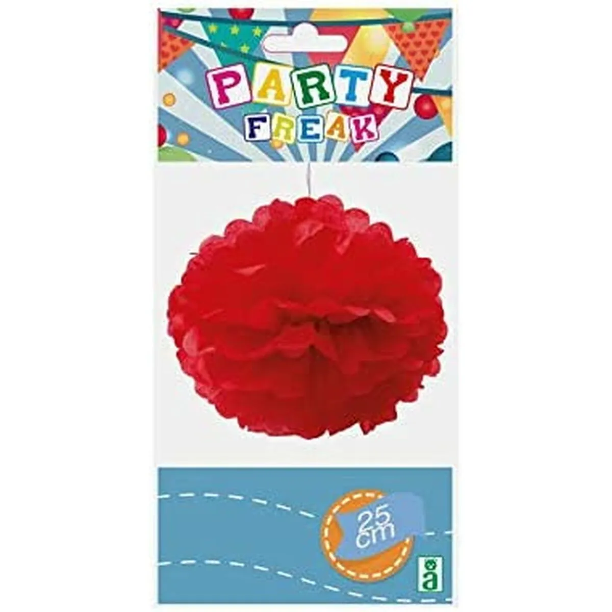 Pompon Fiore Rosso Ø 25 cm 1 Unità