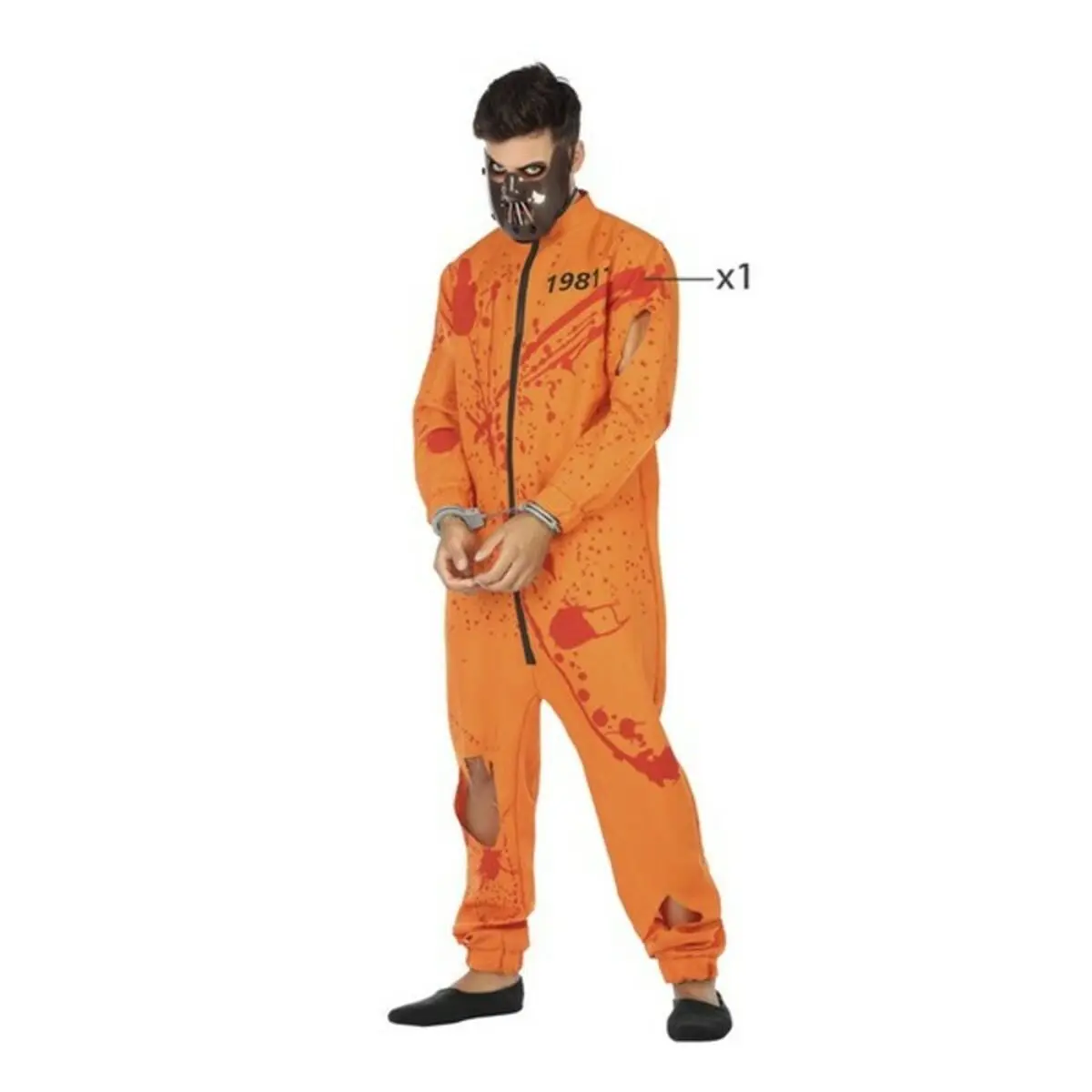 Costume per Adulti Carcerato Morto Arancio Assassino XL (XL)