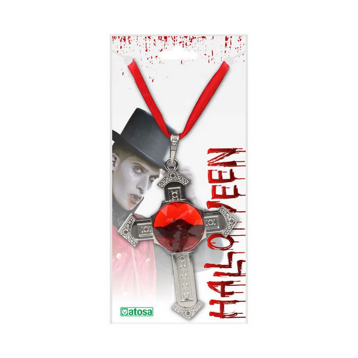 Collana Crucifix Halloween Argentato