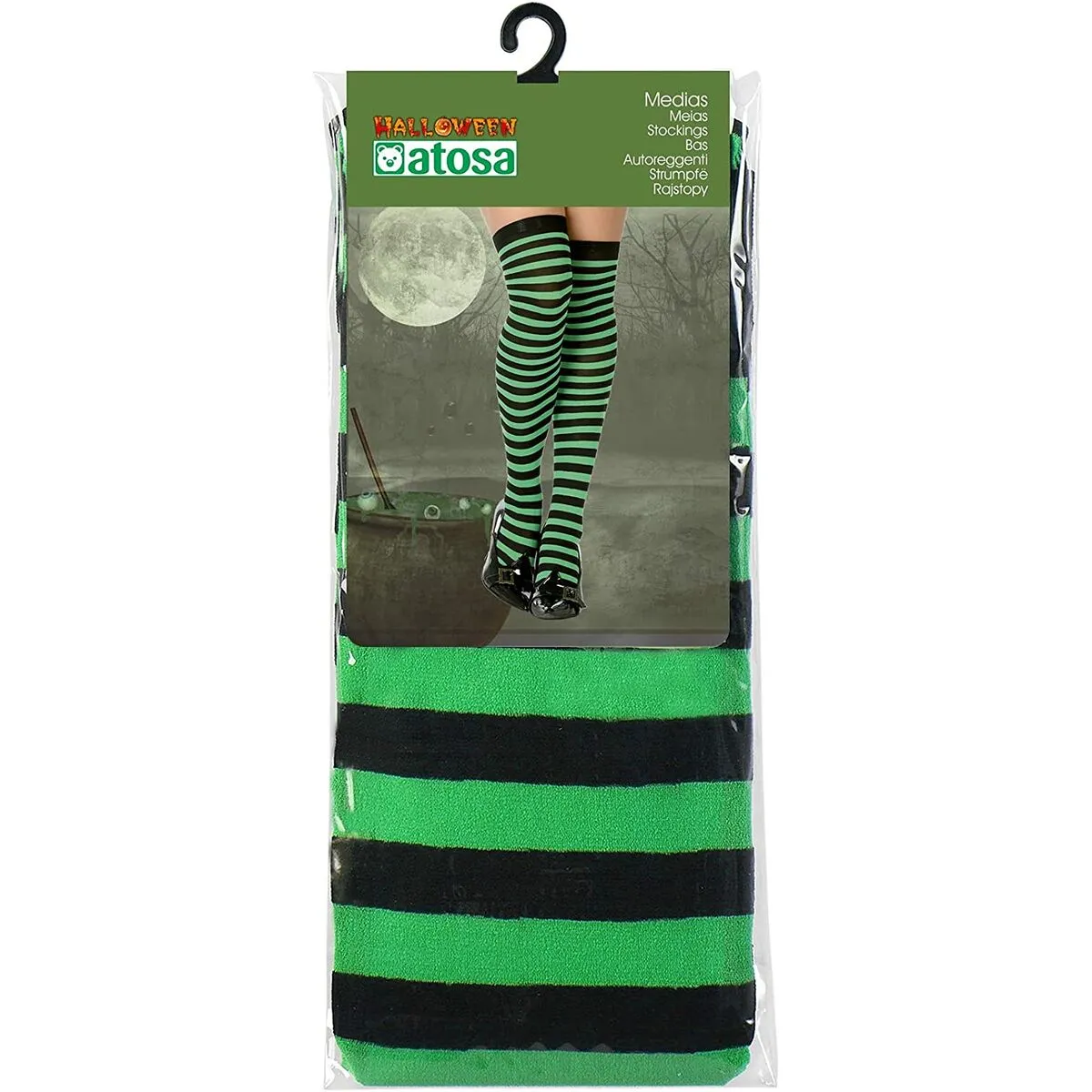 Calze da Costume A strisce Verde