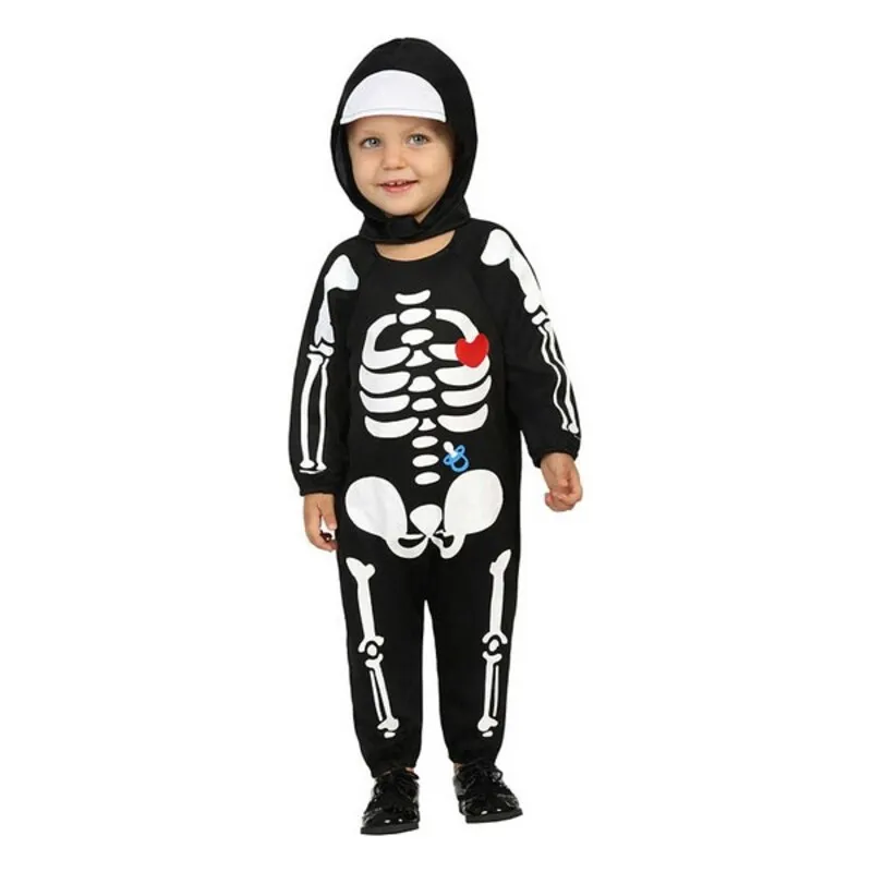 Costume per Neonati Nero Scheletro 24 Mesi