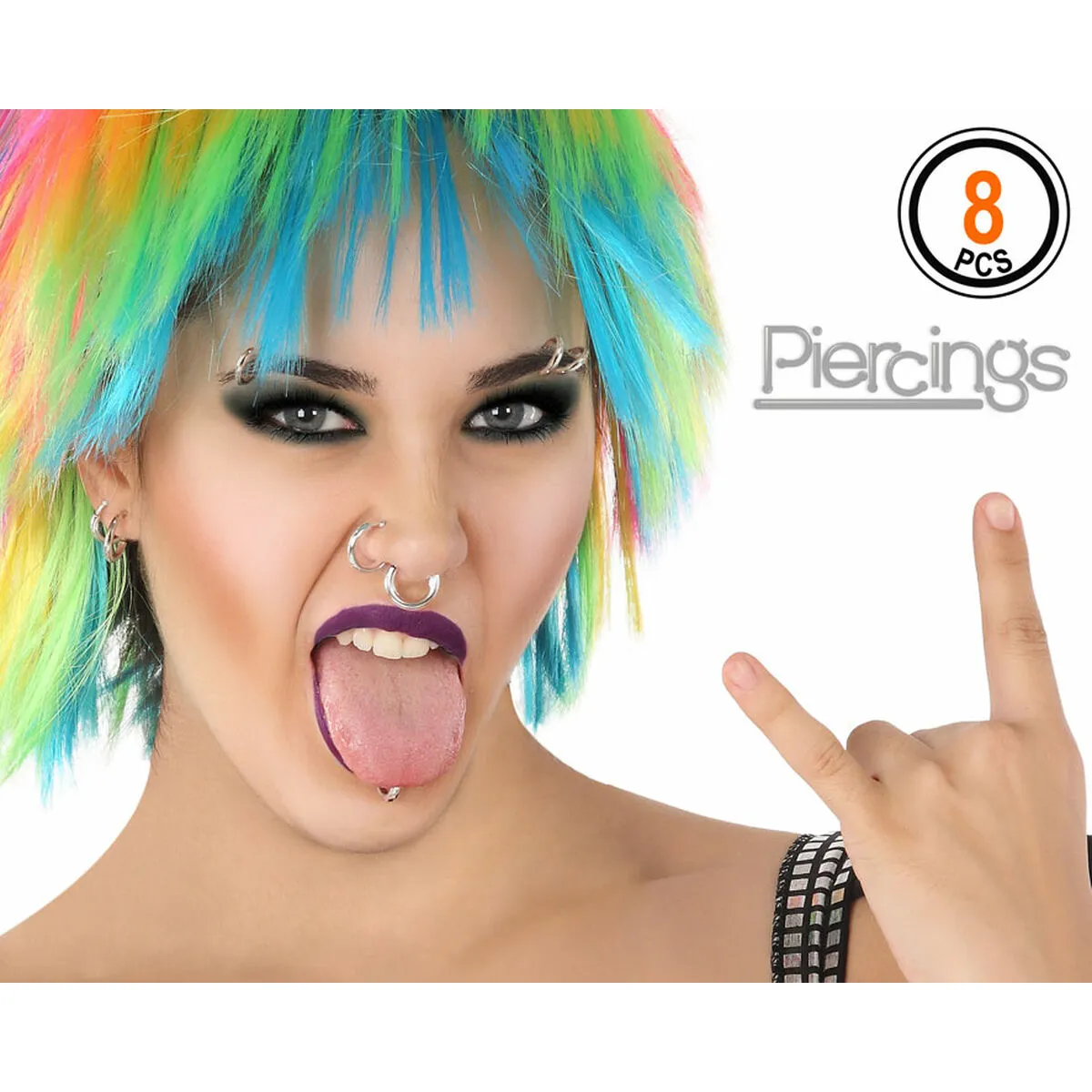 Piercing Argentato 8 Pezzi (7 Unità)