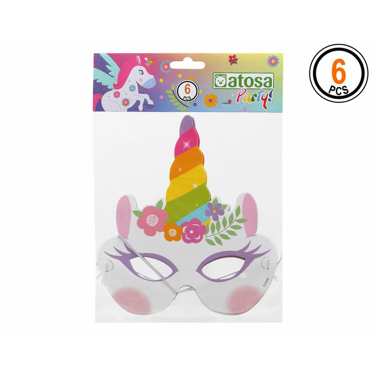 Maschera Multicolore Unicorno 6 Unità