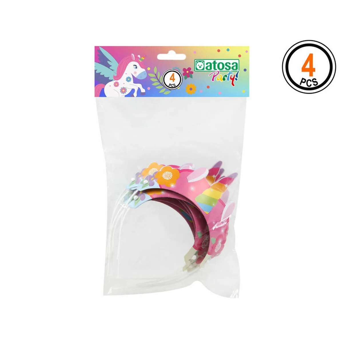 Diadema Multicolore Unicorno 4 Unità