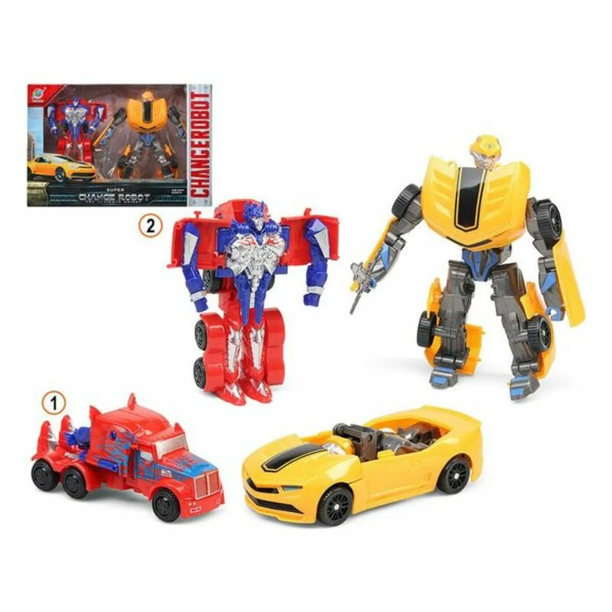 Super Robot Trasformabile Rosso Giallo