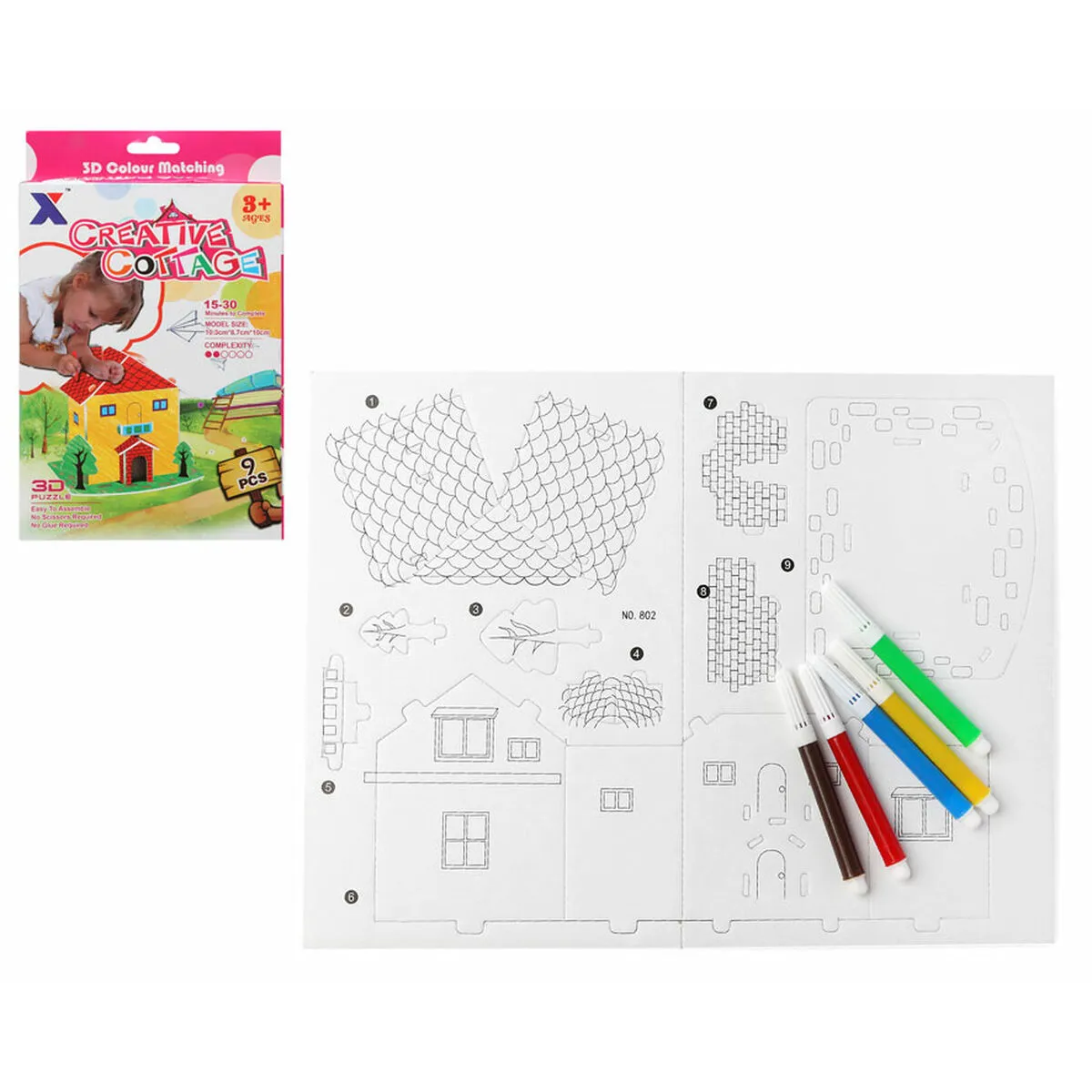 Gioco Fai-da-te 3D Puzzle da Colorare