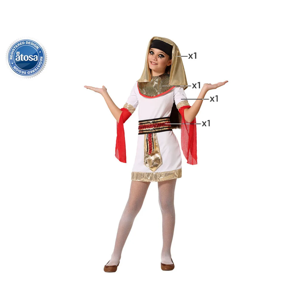 Costume per Bambini Egiziana 3-4 Anni