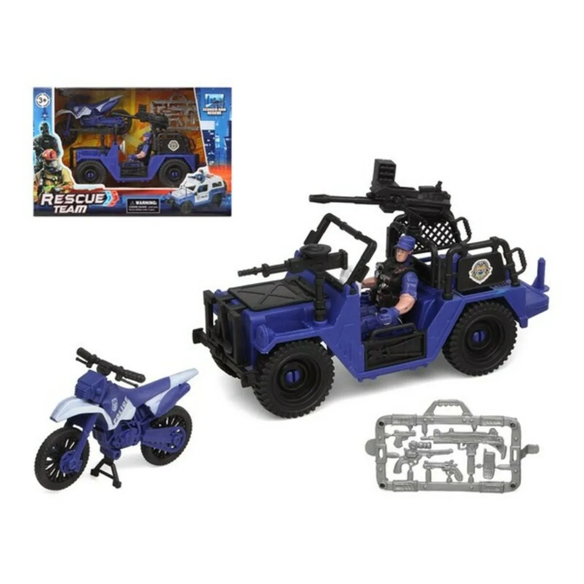 Playset Police Rescue Team Azzurro