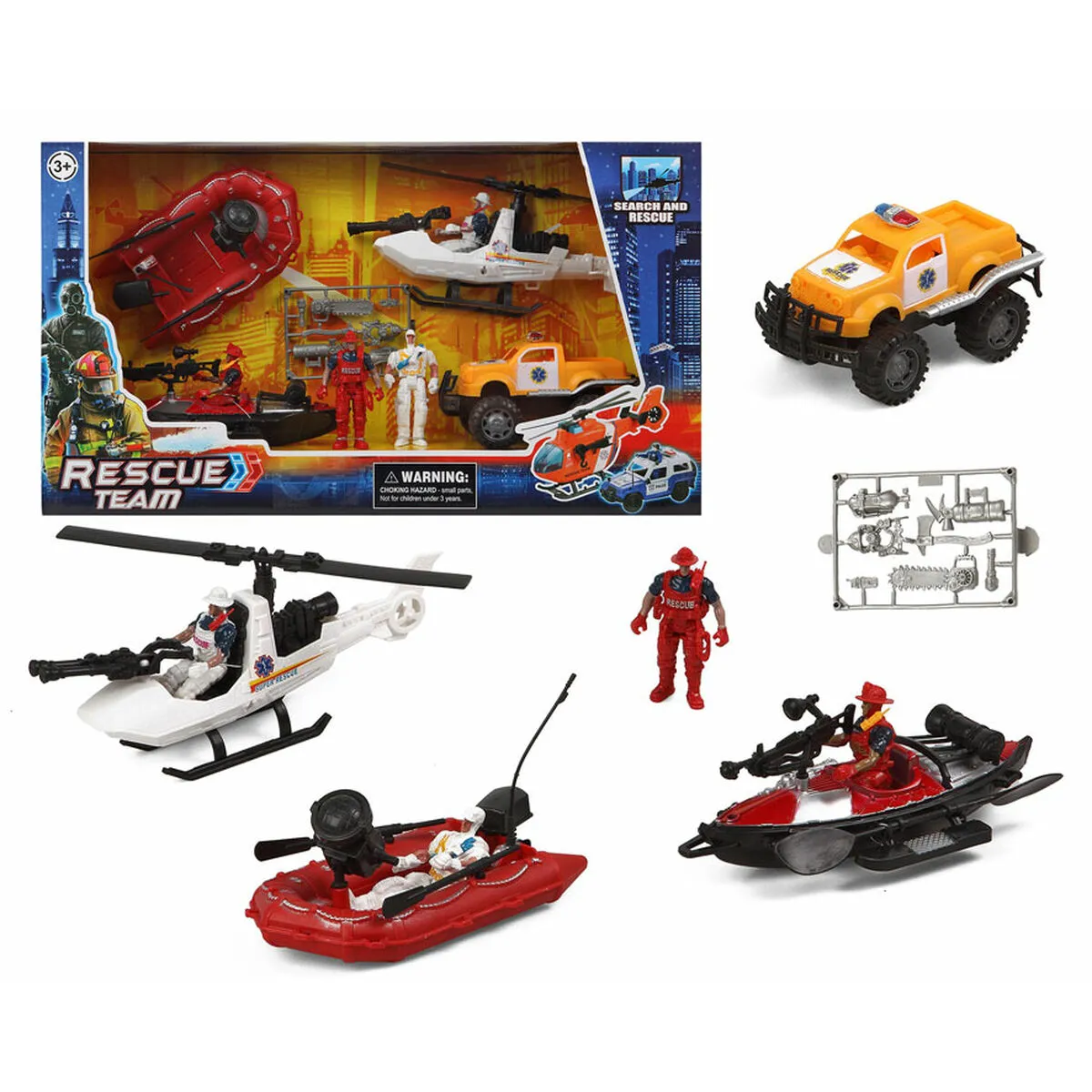 Playset di Veicoli Rescue team 50 x 28 cm