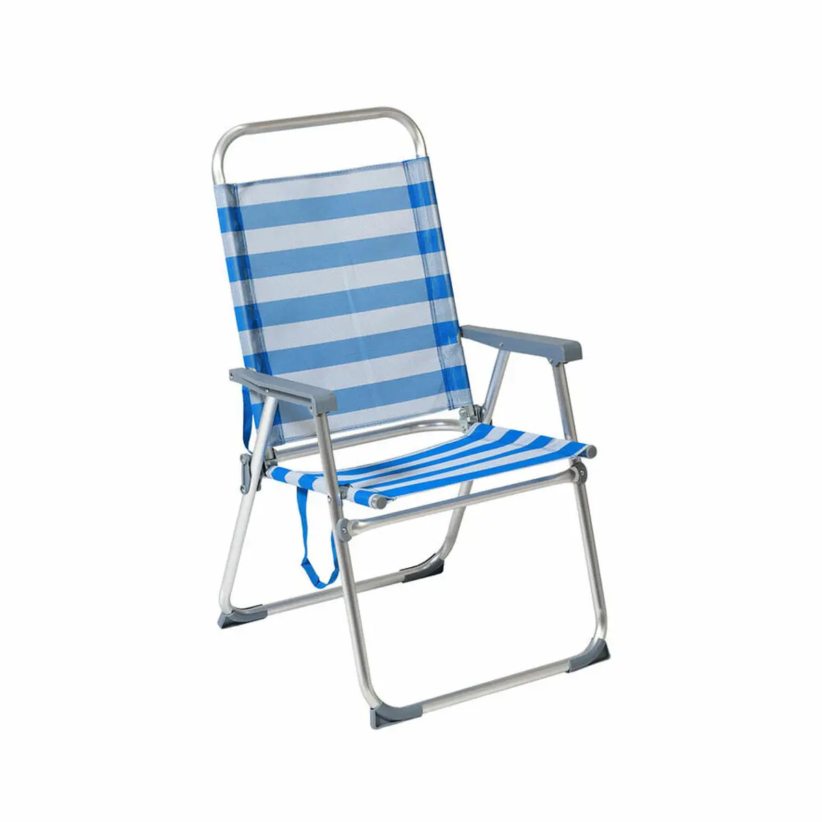 Sedia da Spiaggia 22 mm Righe Azzurro Alluminio 52 x 56 cm (52 x 56 x 92 cm)