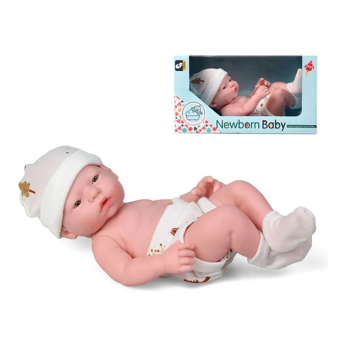 Bambolotto Neonato Newborn Bianco (23 x 12,5 cm)