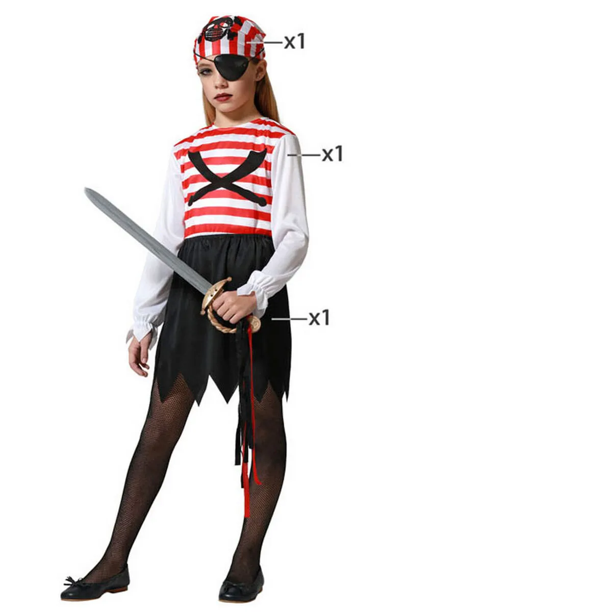 Costume per Bambini Pirata 7-9 Anni