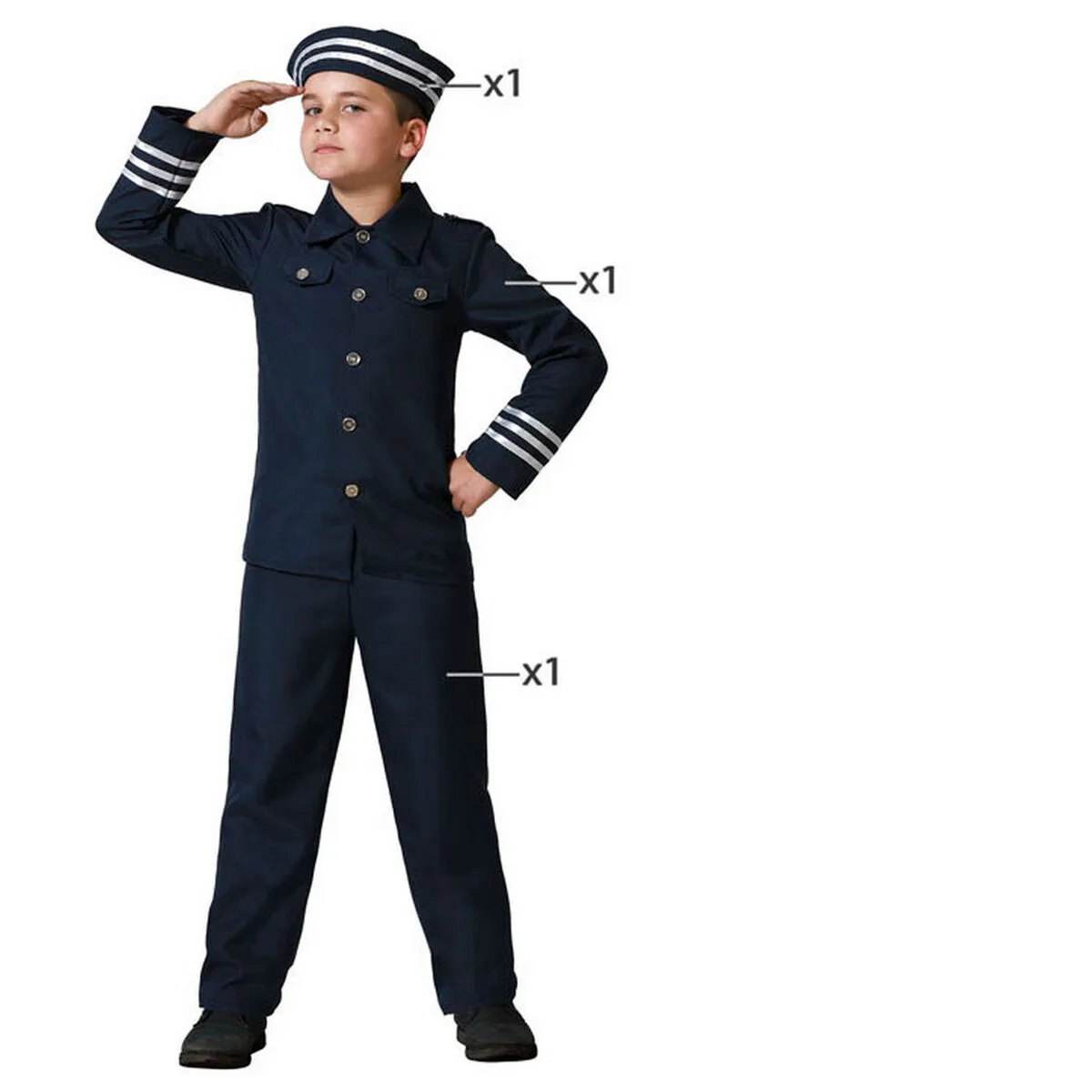 Costume per Bambini Marinaio 3-4 Anni