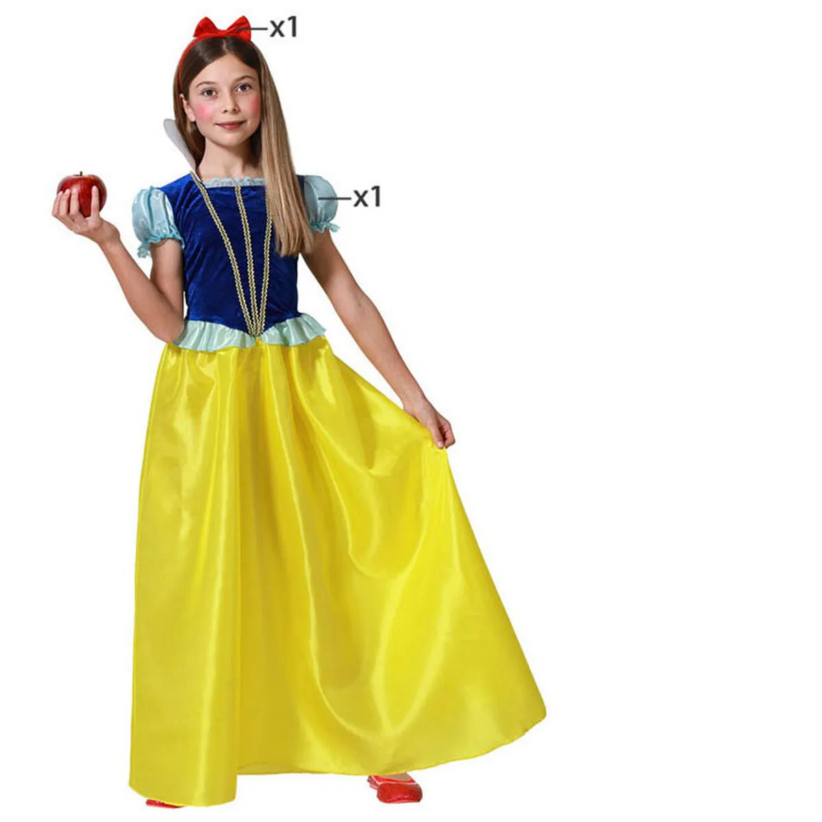 Costume per Bambini 7-9 Anni Biancaneve (2 Pezzi)