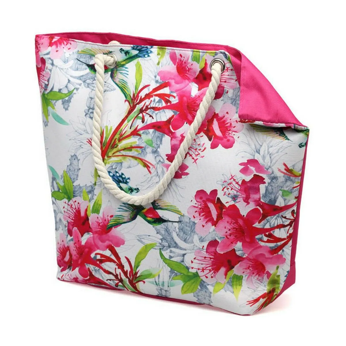 Borsa da Mare 55,5 x 39 cm Rosa Fiori 44 x 37 x 11 cm