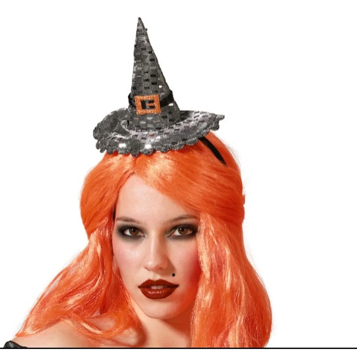 Diadema Cappello Strega Halloween Argentato