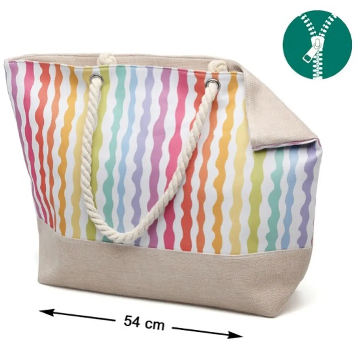 Borsa Multicolore Spiaggia Righe