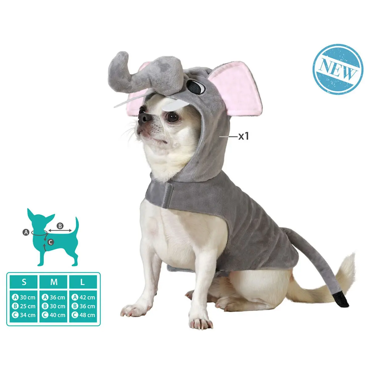 Costume per Cane Taglia M Elefante