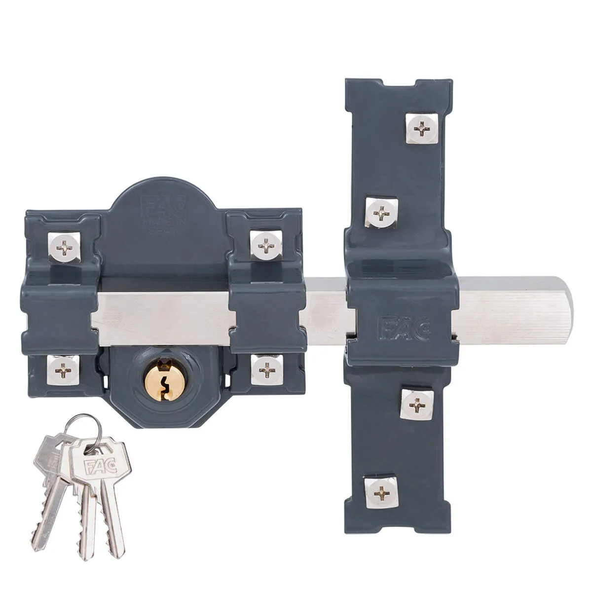 Chiavistello di sicurezza Fac 301-l/80 Acciaio Grigio scuro 50 mm 80 mm