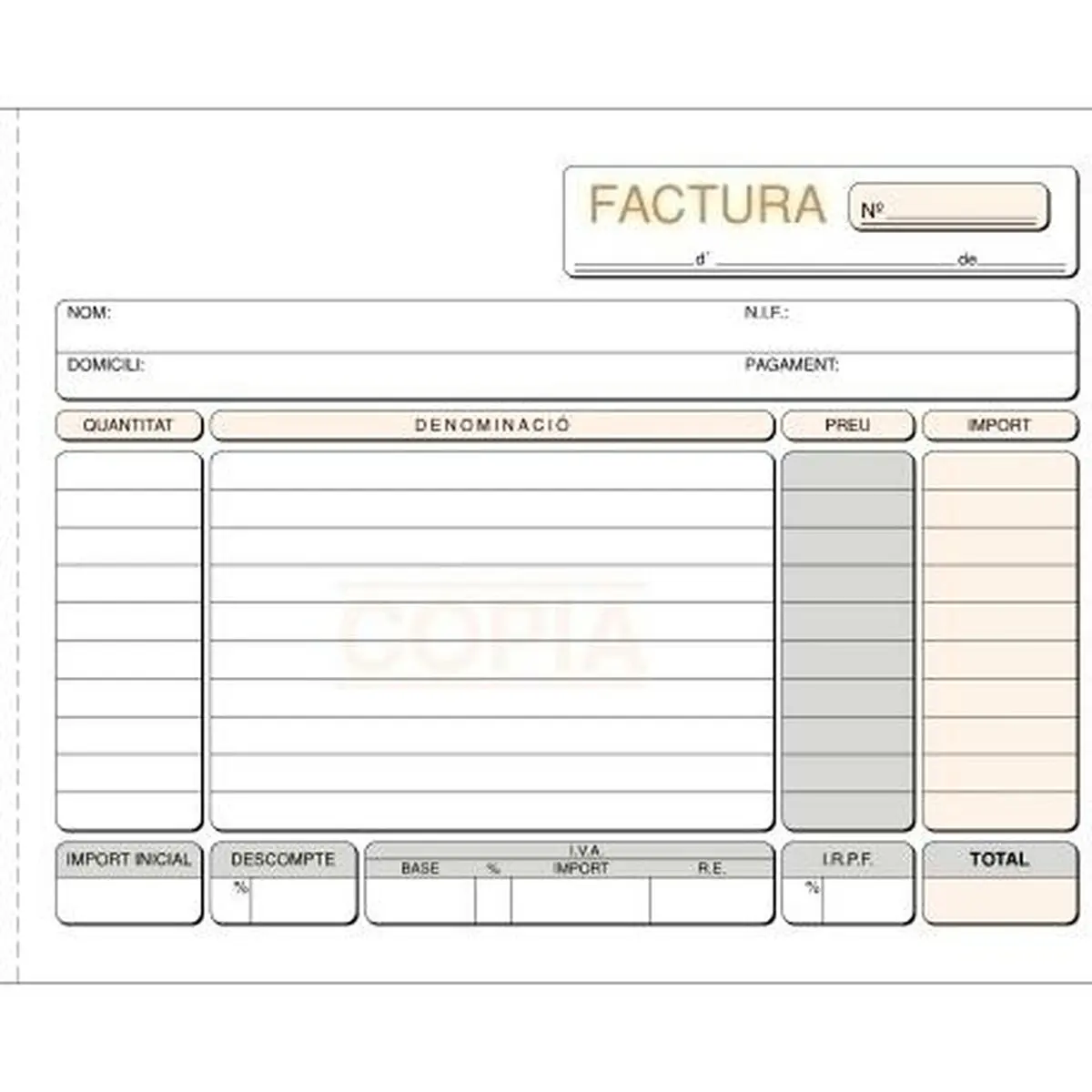 Libro delle Fatture 1/4 (5 Unità)