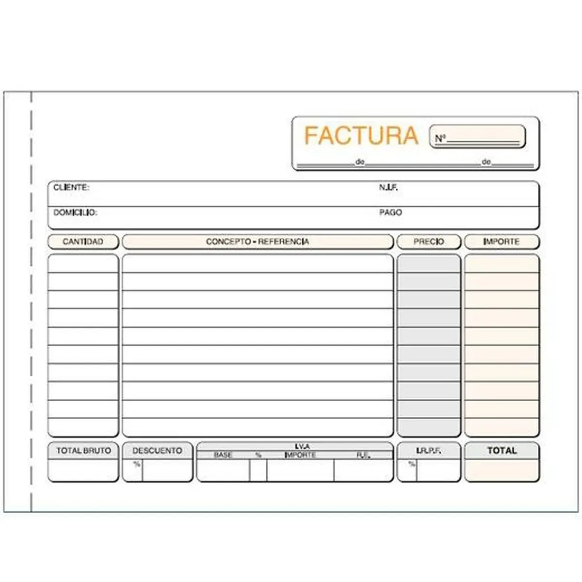 Libro delle Fatture 21 x 15 cm (10 Unità)