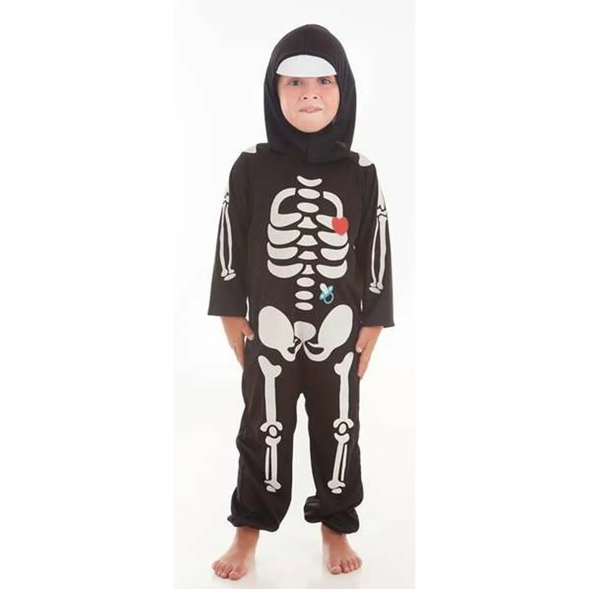 Costume per Neonati Skeleton Heart Nero (2 Pezzi)