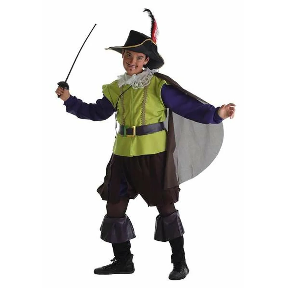 Costume per Bambini Moschettiere 11-13 Anni Verde