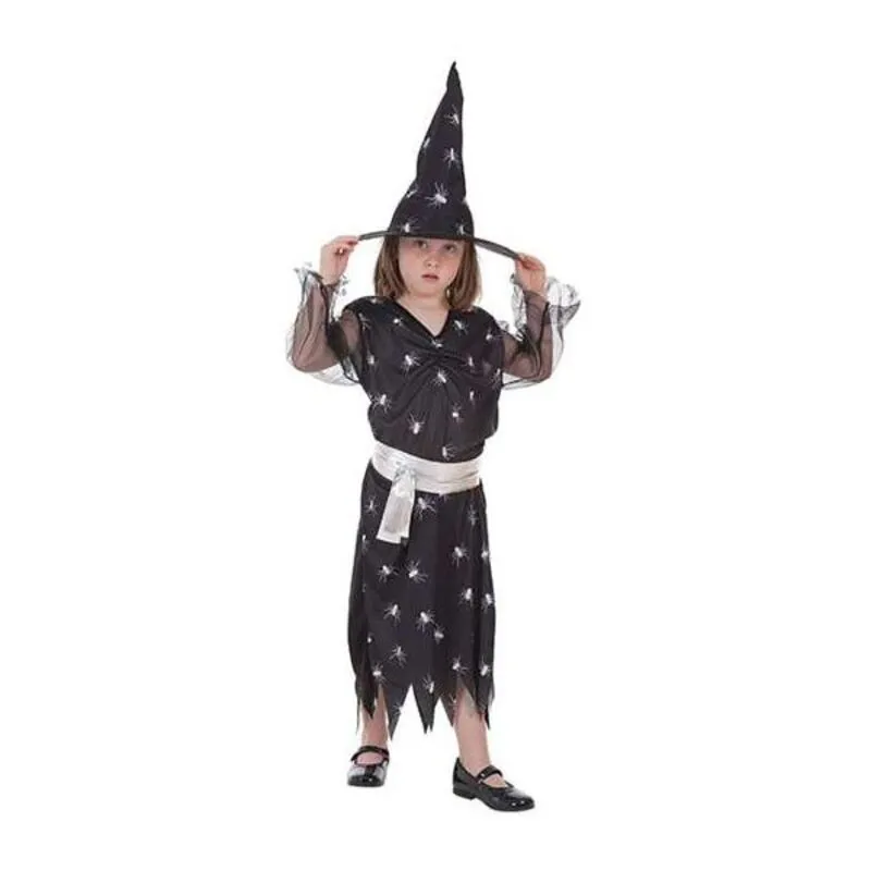 Costume per Bambini 8001-5 Ragno Strega 10-12 Anni Nero