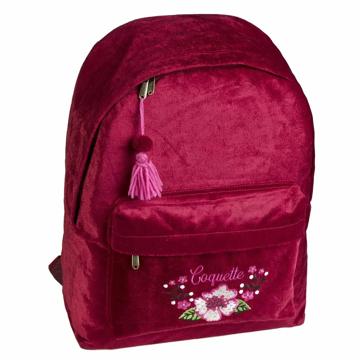 Zaino Scuola Coquette 16090090700 Fucsia 32 x 42 x 17 cm Velluto