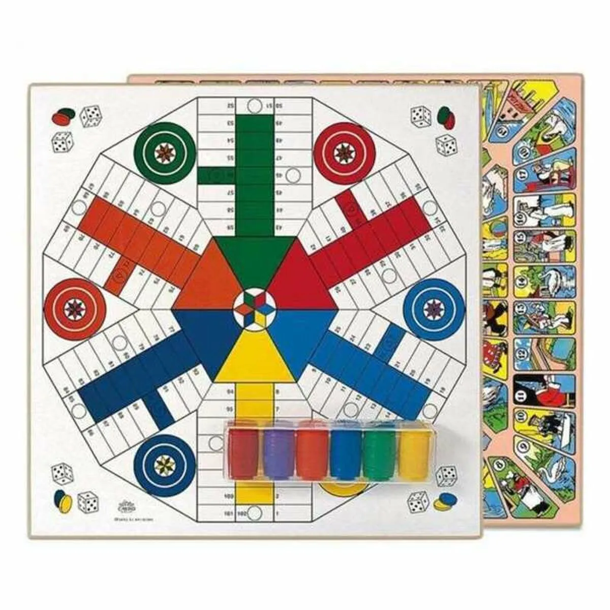 Tabellone per Parcheesi e Gioco dell'Oca Cayro Legno (40 x 40 cm) Giocatori 6