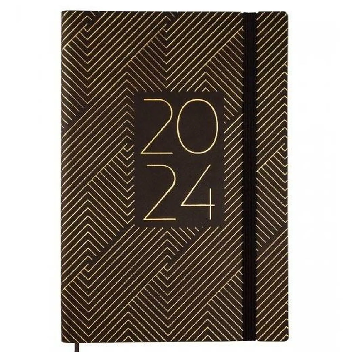 Agenda Finocam Dynamic Casual Trendy 2024 Nero Dorato A5 14 x 20,4 cm