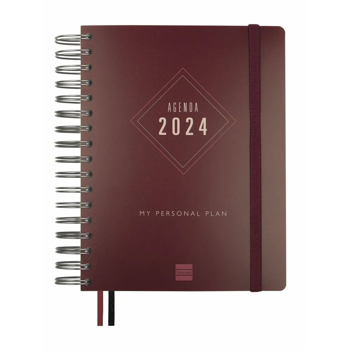 Agenda Finocam My Personal Plan 2024 Bordeaux Quarto 15,5 x 21,7 cm