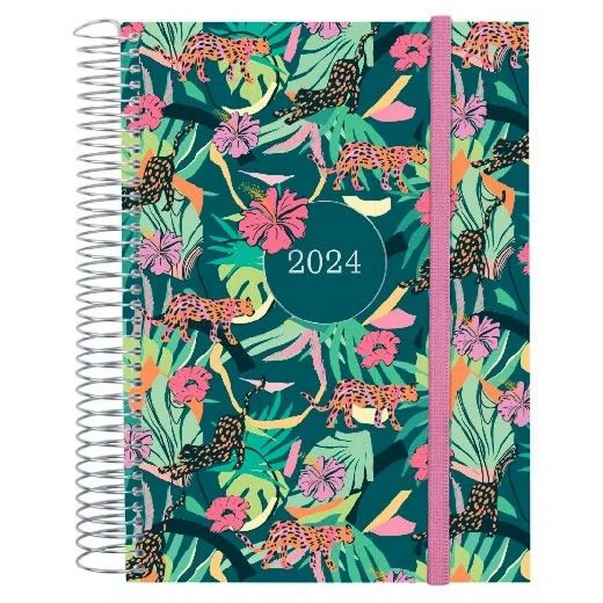 Agenda Finocam Design Collection Giungla 2024 Multicolore A5 15,5 x 21,2 cm