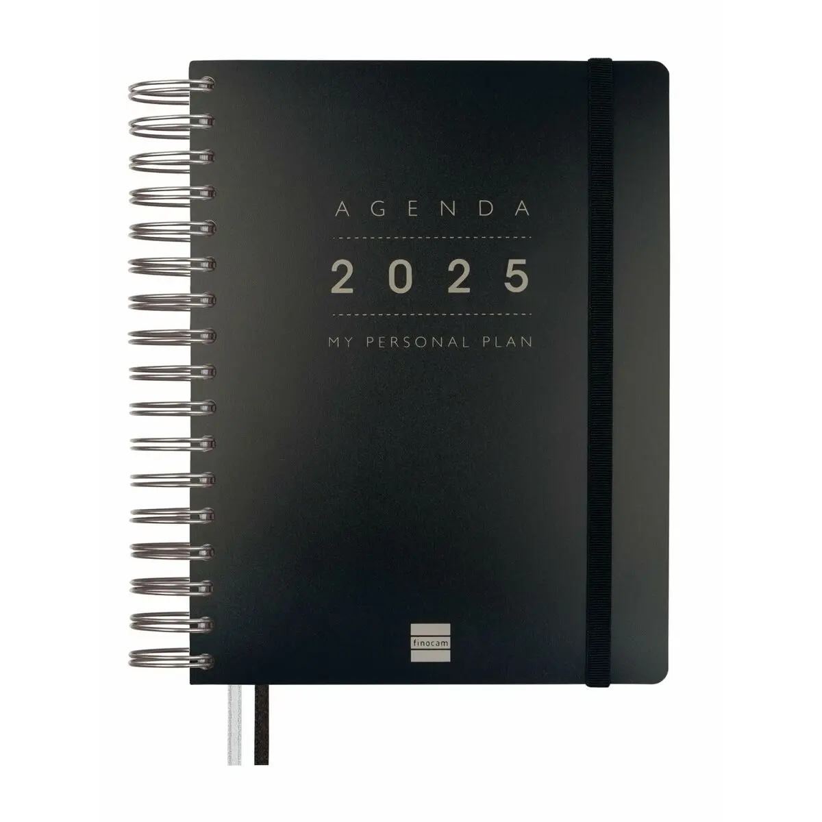 Agenda Finocam Tempus Nero Quarto 15,5 x 21,7 cm 2024-2025