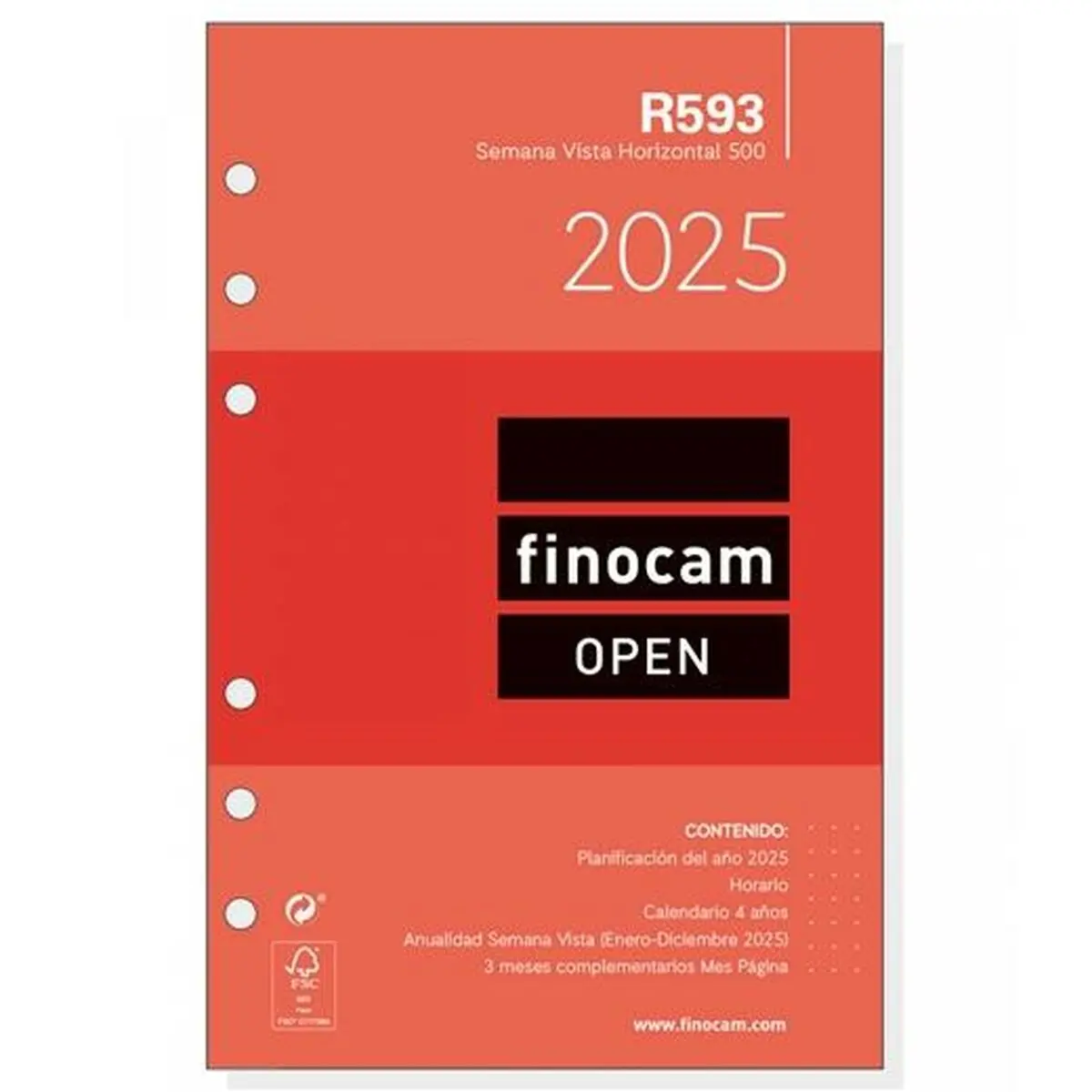 Ricarica dell'Agenda Finocam OPEN R593 500 2025 11,7 x 18,1 cm