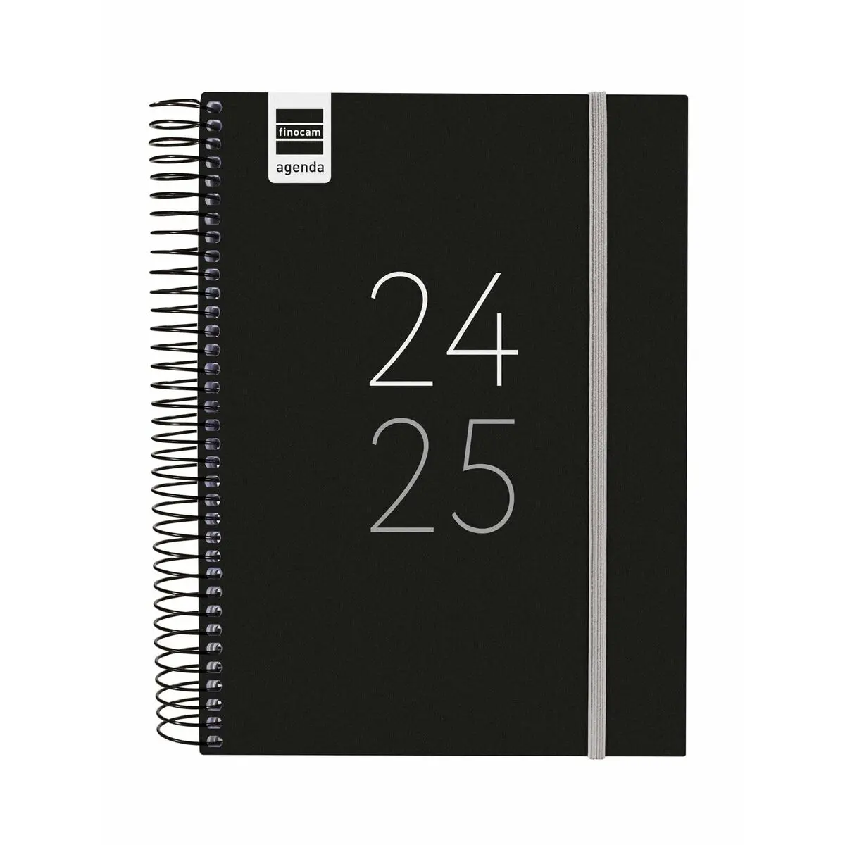 Agenda Finocam Nero Quarto 15,5 x 21,2 cm 2024-2025