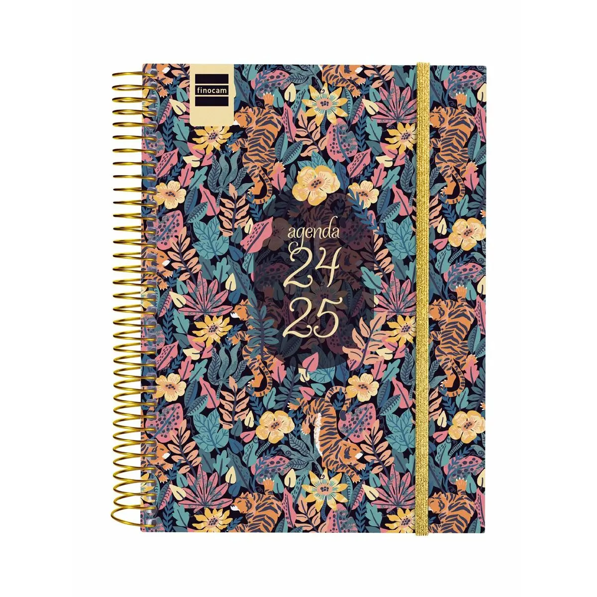 Agenda Finocam Tiger Multicolore Quarto 15,5 x 21,2 cm 2024-2025