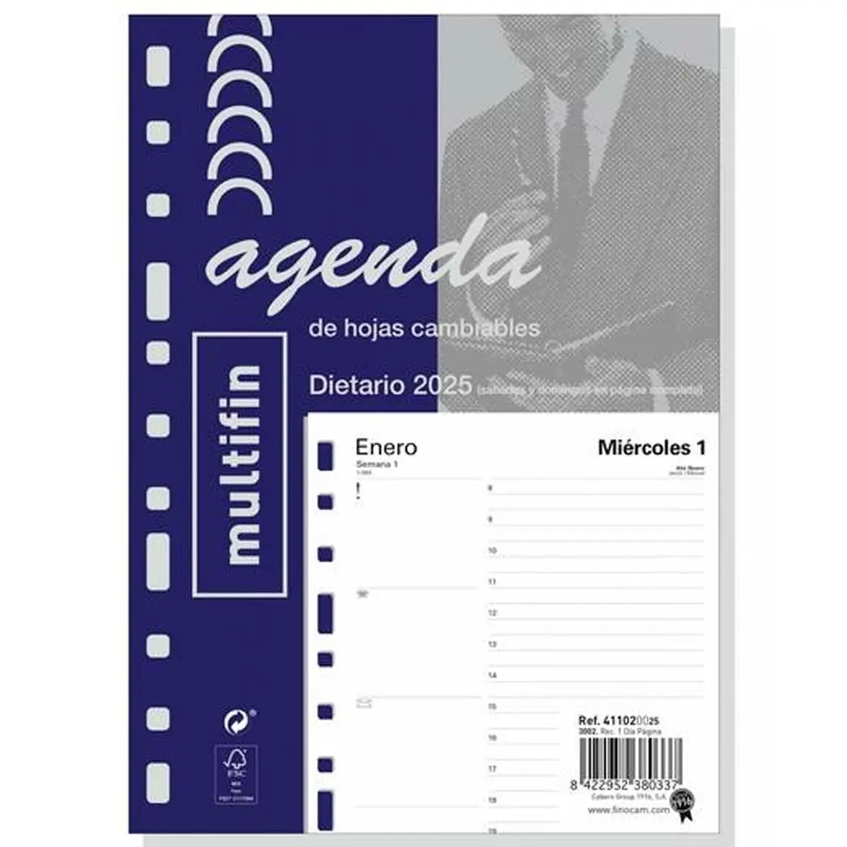 Ricarica dell'Agenda Finocam MULTIFIN 3002 2025 15,5 x 21,5 cm