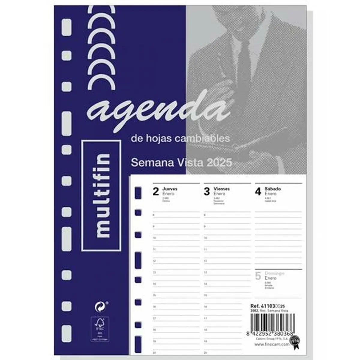 Ricarica dell'Agenda Finocam MULTIFIN 3002 2025 15,5 x 21,5 cm