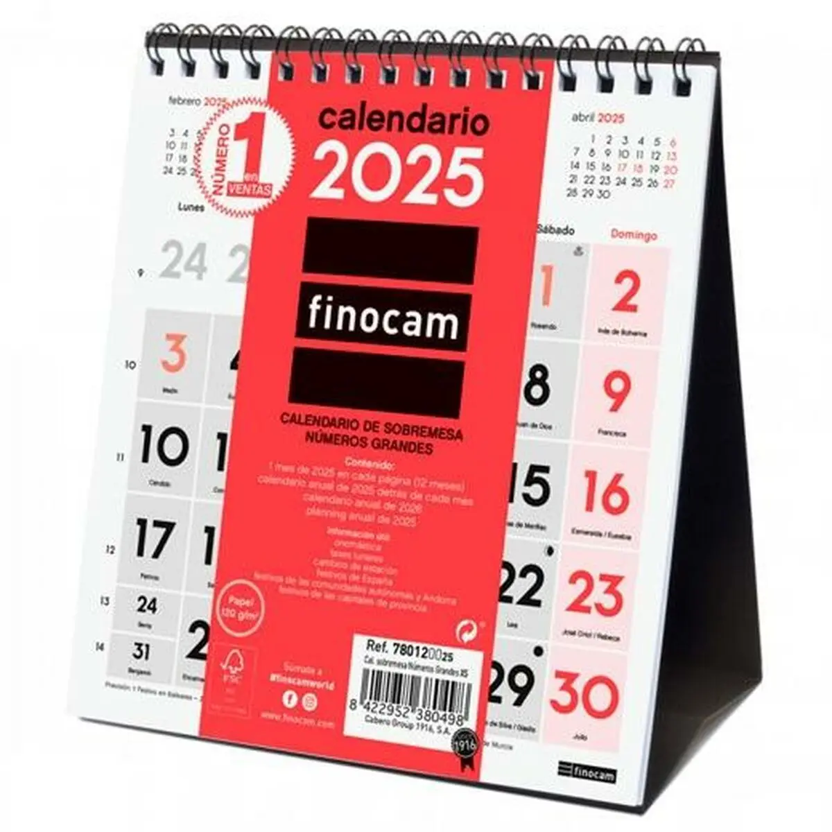 Calendario da Tavolo Finocam Carta 14 x 15 cm 2025